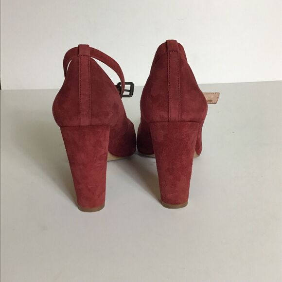 Madewell Women Shoes Sz. 7 Red Ankle strap heels Sexy Boho Y2k Workwear - Picture 4 of 10